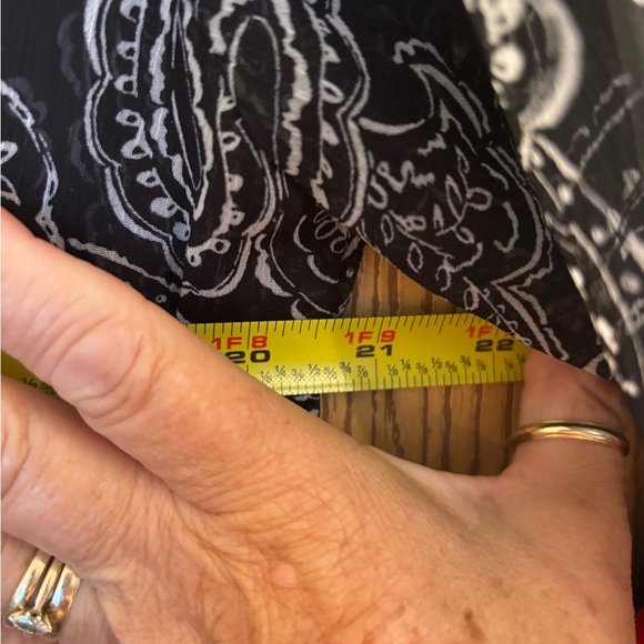 Calvin Klein Black and White Paisley Long Sleeve Dress - Picture 9 of 12